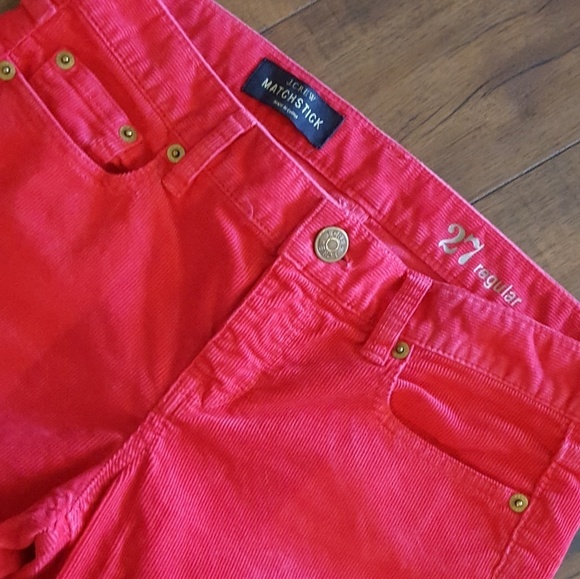 J. Crew Red Matchstick Corduroy Pants - Picture 4 of 4
